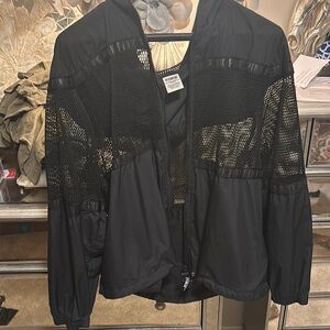 PINK Victoria Secrets Black Mesh Women's Windbreaker